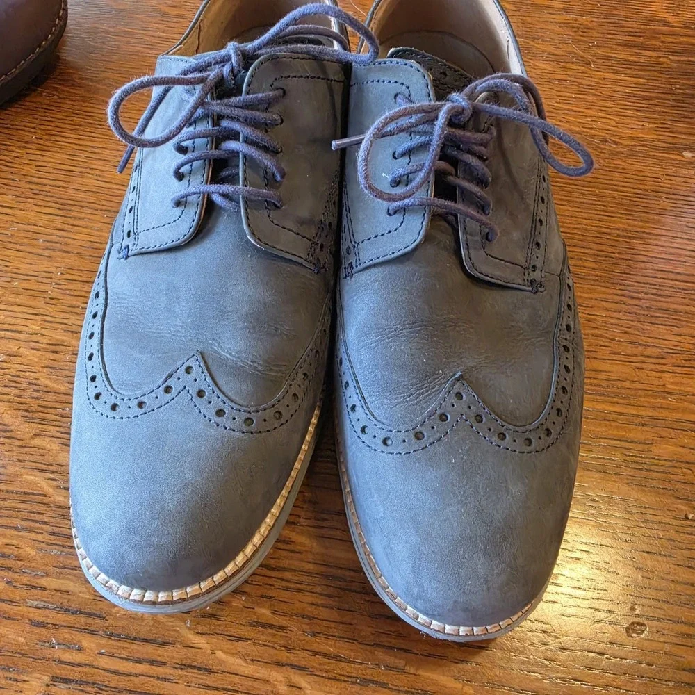 Cole Haan Shoes Original Grand Smoky Blue Wingtip Oxfords C26473 Mens Size 9.5 M